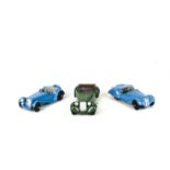 38 Series Dinky Toy Cars, 38a Frazer Nash, light blue body, grey seats, black ridged hubs, 38f