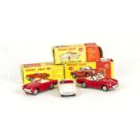 Dinky Toys British Sports Cars, 114 Triumph Spitfire, red body, cream interior, 113 M.G.B Sports