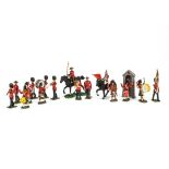 Britains Herald Eyes Right Guards Bandsmen (30) Marines (5), and Canadian Mounties (2 mounted, 4
