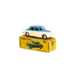 A Dinky Toys 156 Rover 75 Saloon, two-tone issue, blue upper body, cream lower body and hubs, in