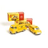 A Dinky Toys 274 AA Mini Van, yellow body, blue interior, spun hubs, 436 Atlas Copco Compressor