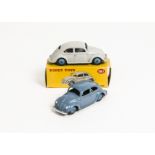 Dinky Toys 181 Volkswagen Saloon, greyish blue body, mid-blue hubs, in original box, with loose
