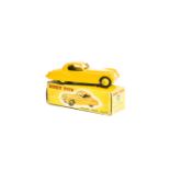 A Dinky Toys 157 Jaguar XK120 Coupe, yellow body, light yellow hubs, in original box, E, box P,