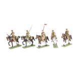 Superb 54mm British WW1 Cavalry, in the Style of William Cranston, on bases, in steel helmets,