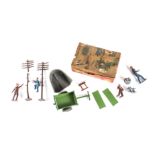Crescent Toys boxed G.P.O. Engineers set, mixture of lead, tin and diecast pieces, with paper