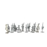 Unpainted Stadden 54mm castings of a Napoleonic French infantry band (15), other Napoleonic soldiers