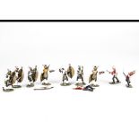 Frontline Figures Zulu Wars series, 10 figures with a spare shield, complete with 5 boxes, VG, (1F),