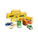 Dublo Dinky Toys, 061 Ford Prefect, 064 Austin Lorry, 067 Austin Taxi, 071 Volkswagen Delivery