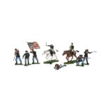Britains Herald Eyes Right American Civil War Union Army figures, Infantry (6) and Cavalry (2),