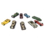Dinky Toy Cars, 38c Lagonda, grey body, dark grey seats, 38f Jaguar SS100, light blue body, grey