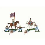 Britains Herald Eyes Right Confederates, mounted (6), foot (8 inc 3 butternut), F-G, a few