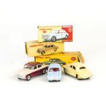 Dinky Toy Cars, 140 Morris 1100, light blue body, red interior, spun hubs, 165 Humber Hawk, maroon/