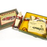 A Meccano No.2 Constructor Car, in cream/red, with original box and instructions, box contains spare