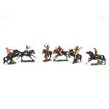 Britains Herald Swoppet mounted Cowboys and Indians, cowboys (11), Indians (6), F-G, many faults,