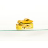 A Dinky Toys 157 Jaguar XK120 Coupe, yellow body, light yellow hubs, in original box, E, slight