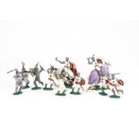 Timpo Toys plastic swoppet type Crusaders (13 inc 2 mounted), foot knights (12), F-G, a few