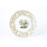 A Meissen white dish with scalloped rim, late 19th or early 20th Century, the border having relief