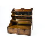 A 19th Century mahogany letter desk tidy, comprising of two shelves over two drawers, with a