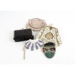 A selection of 19th & 20th Century lady;s purses, including a French Art Noveau example with hand
