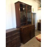 Unusual Late Victorian Tithe/Rent Collectors Secretaire Bookcase, a mahogany example with domed