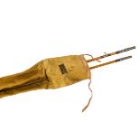 Vintage B James & Son Richard Walker two piece MK IV Avon split cane fishing rod, cork handle with