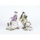 Volkstedt Rudolstadt a pair of very well executed German porcelain figures, dating to the late