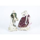 Nymphenburg Germany a pair of very well executed German porcelain figures, likely 18th Century, both