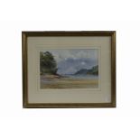 David Howell, RSMA, (born 1939) a watercolour of the coastline and sailing boats, framed and