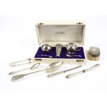 A set of 20th Century John Round & Son Ltd silver teaspoons and sugar tongs, Sheffield 1980,