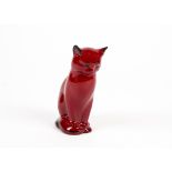 A Royal Doulton Flambe cat, produced in 2004 to mark the centenary of flambe production, these new