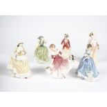 Six Royal Doulton lady figures, including 'The Open Road' HN4161, 'Buttercup' HN2309, 'My Best