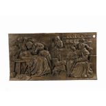 A large antique carved wooden panel, in the 18th Century taste parodying romantic appetites in the