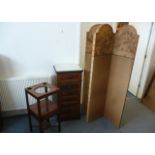 A 19th Century continental rounded cornered mahogany pot cupboard, with four drawers and one drop