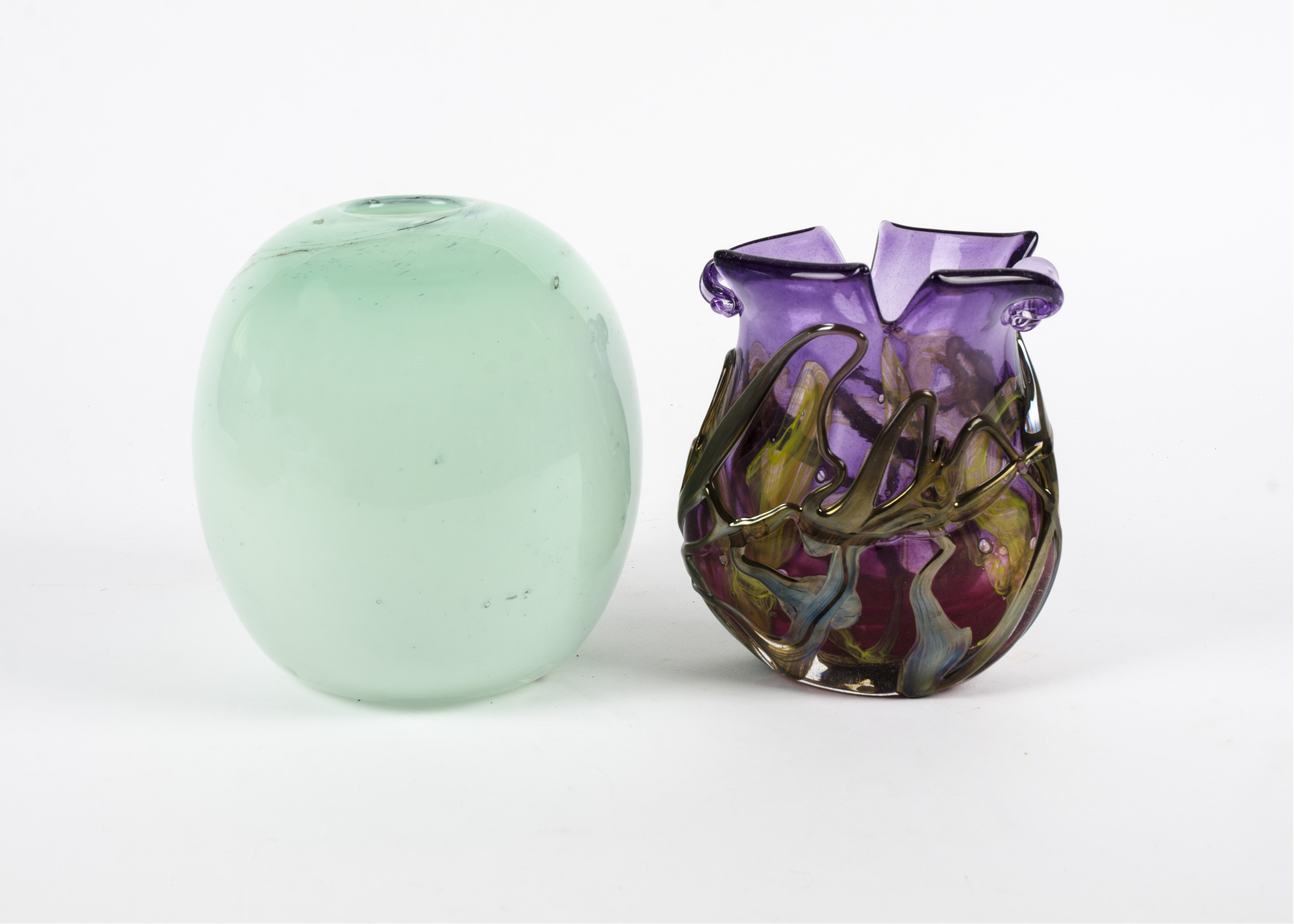 Per Lutken for Holmegaard glass vase, no.15388, from the 'Smoke' series, height 16cm, together