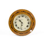 A 20th Century Russian wall clock, cream metal dial with Roman numerals, within a circular glazed