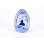 Helen MacDonald c2003 a Caithness 'Willow' pattern paperweight, of oviform shape enclosing a Chinese