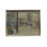 Gerard Hordvk (Dutch 1899-1958), a watercolour street scene, framed and glazed, signature to lower