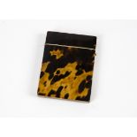 A 19th Century tortoiseshell calling card case, length 10.5cm