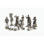 A collection of Cries of London pewter figures from John Pinches, approx 18 and some with tools or