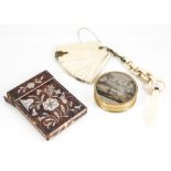 A Victorian tortoiseshell calling card case, AF, together with a Victorian carved note book on chain