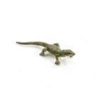 A small late 19th century Viennese cold painted bronze of a lizard, 6.3cm long