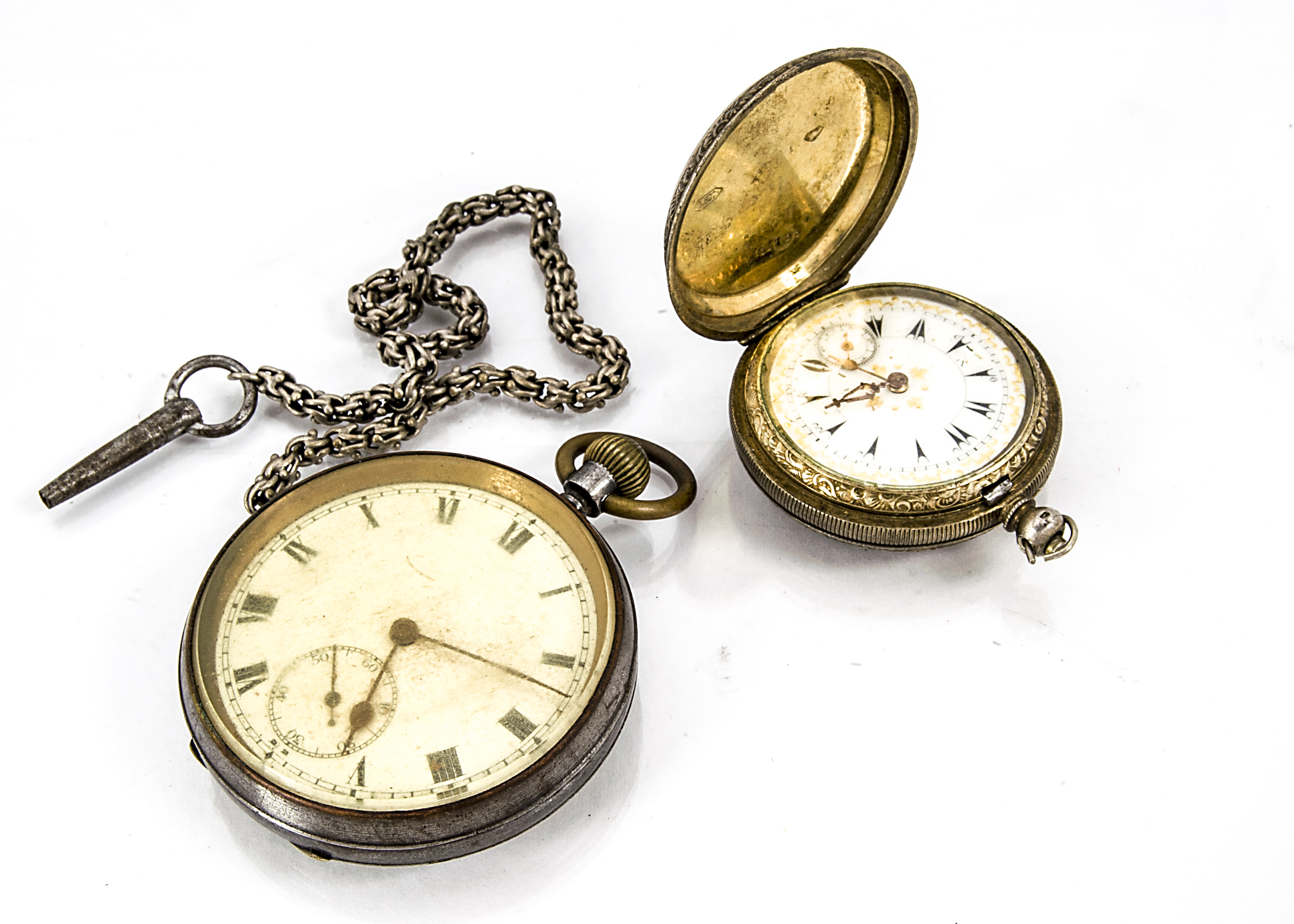 A small late 19th century continental silver and enamelled lady's full hunter pocket watch, together