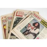 Disc & Music Echo Magazines, approximately Sixty-eight Disc & Music Echo Magazines 1968-75, all with