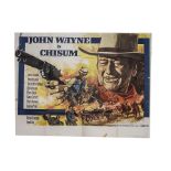 UK Quad Western Posters, Three western UK Quad posters: Chisum (1970) with Chantrell illustration,
