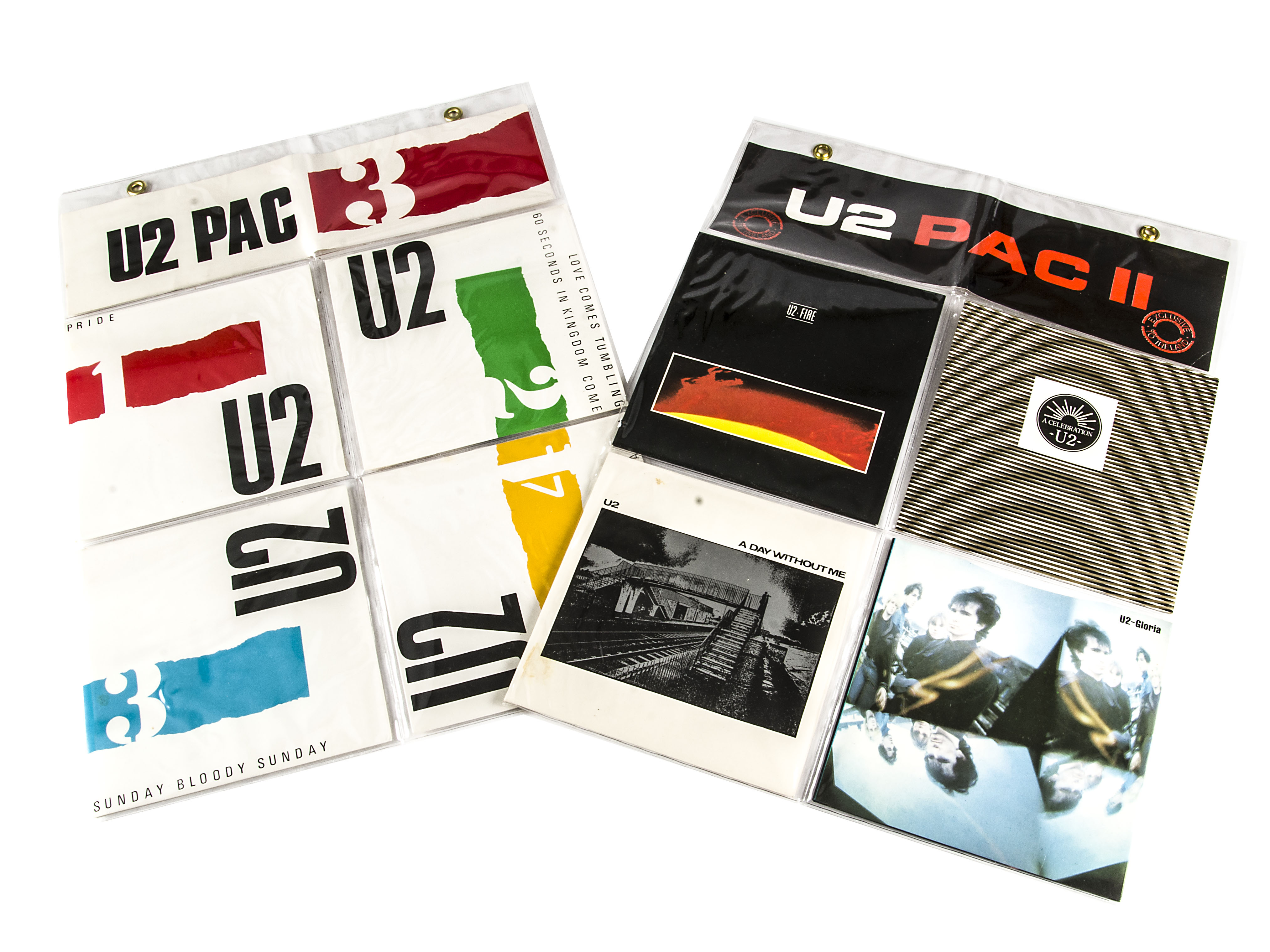 U2 7" Single Packs, U2 - PAC 2 and PAC 3 - Original Irish releases - Both containing four 7" Singles