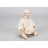 A small German character baby, probably a Hertel, Schwab & Co marked 151 with blue glass eyes,