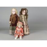 Three Armand Marseille child dolls, a 390 with jointed composition body —19in. (48.5cm.) high and