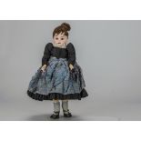 An Armand Marseille 1894 child doll, with fixed brown glass eyes, brown mohair wig, jointed