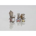 Cold painted bronzes, a miniature dolls’ house mouse —1 in. (2.5cm.) long, a seated and standing