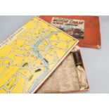 A Geographia Ltd The New Game Motor Chase Across London, two fold board of road map of London,